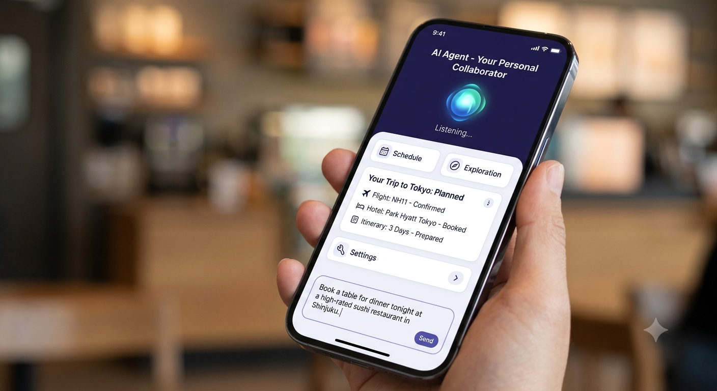 AI Agent UI on Smartphone